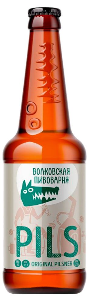 Пиво светлое Волковская Пивоварня фильтрованное пастеризованное 5,2%, 450 мл