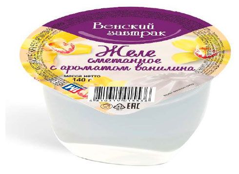 Желе сметанное Венский завтрак с ароматом ванили 15%, 140 г