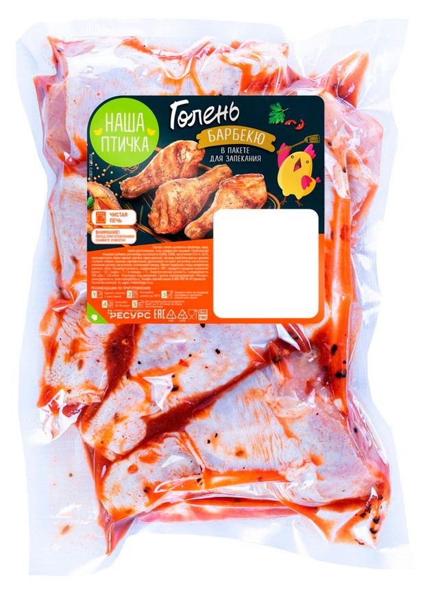 Голень цыпленка-бройлера Наша птичка в маринаде Барбекю в пакете для запекания охлажденная 750 г 229₽