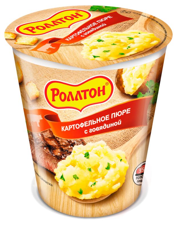 Пюре картофельное Роллтон с говядиной, 55 г