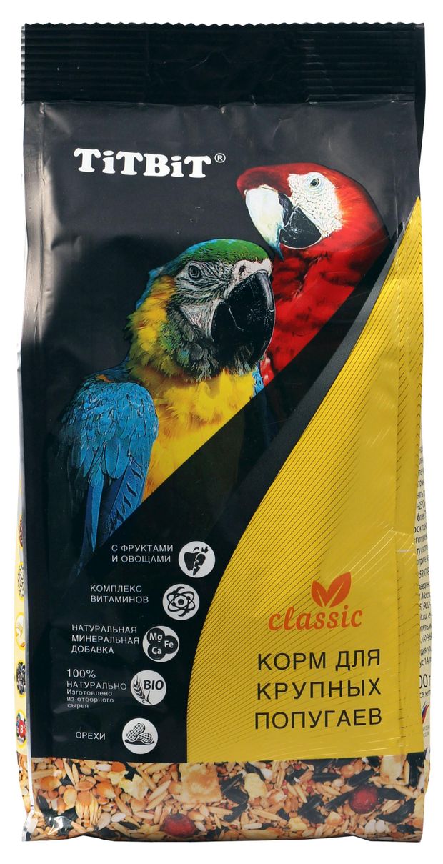 Корм для крупных попугаев TiTBiT Classic 500 г 200₽