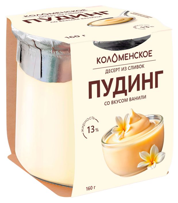 Десерт из сливок Коломенский Пудинг со вкусом ванили 13 160 г 115₽