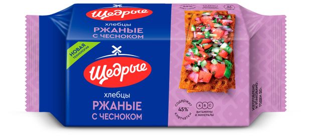 Хлебцы Щедрые ржаные с чесноком, 100 г