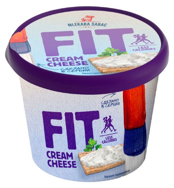 Сыр творожный Fit Cream Cheese Mlekara Sabac 60% БЗМЖ, 250 г