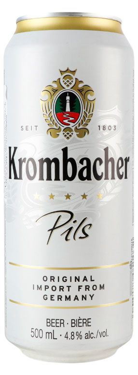 Алкоголь (самовывоз)  Ашан Пиво светлое Krombacher Pils фильтрованное пастеризованное 4,8%, 500 мл