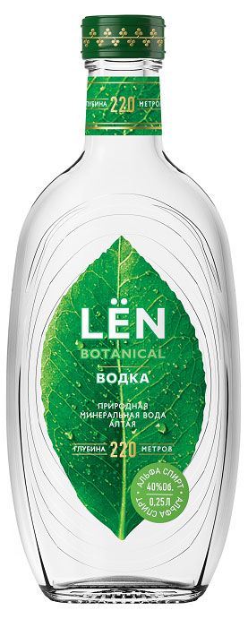 Водка LЁN на минеральной воде Алтая Россия, 0,25 л