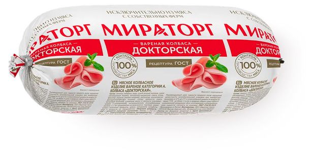 Колбаса вареная Мираторг Докторская с мраморной говядиной ГОСТ 470 г 279₽