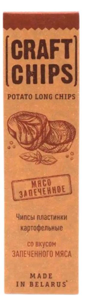Чипсы картофельные Онега Крафтовые пластинки со вкусом запеченного мяса, 90 г