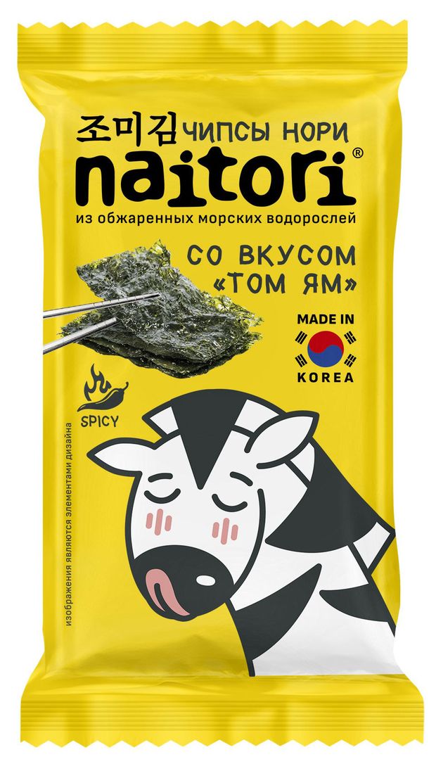 Чипсы Naitori нори из обжареных морских с соусом Том Ям, 3 г