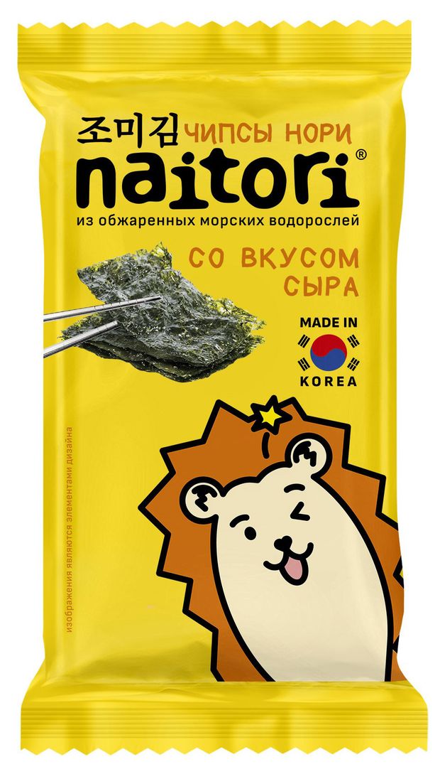 Чипсы Naitori нори из обжареных морских со вкусом сыра, 3 г