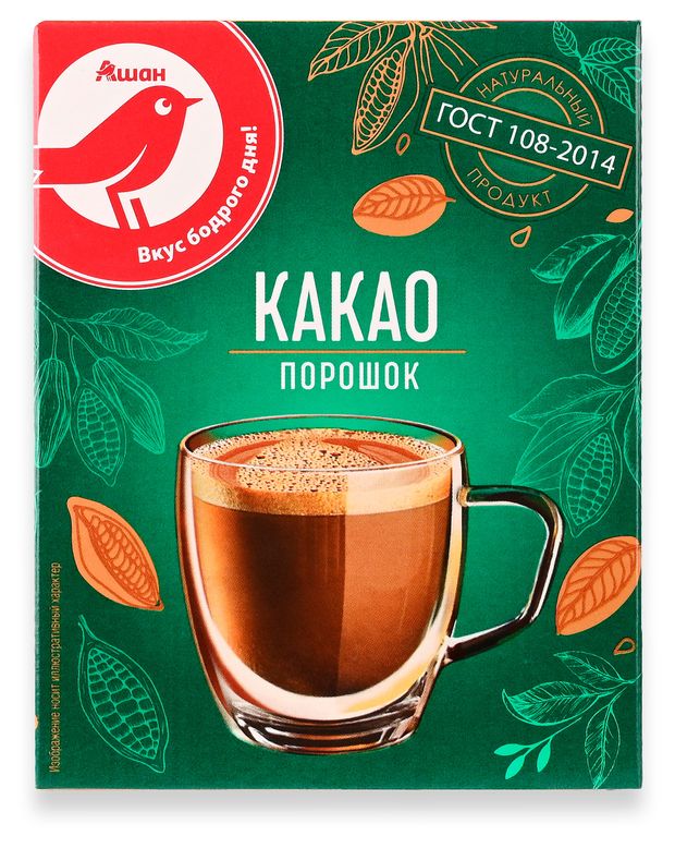 Какао-порошок АШАН Красная птица 100 г 120₽