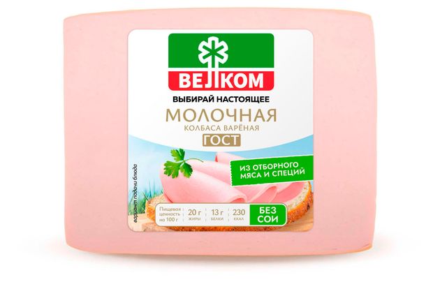 Колбаса вареная ВЕЛКОМ Молочная 400 г 360₽