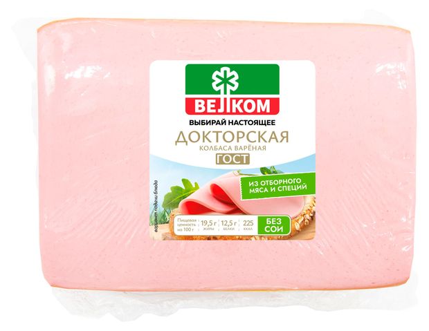Колбаса вареная ВЕЛКОМ Докторская 400 г 270₽