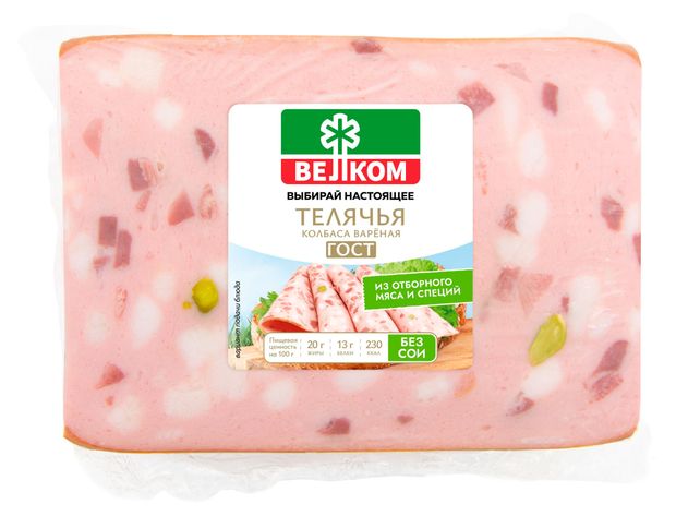 Колбаса вареная ВЕЛКОМ Телячья 400 г 270₽