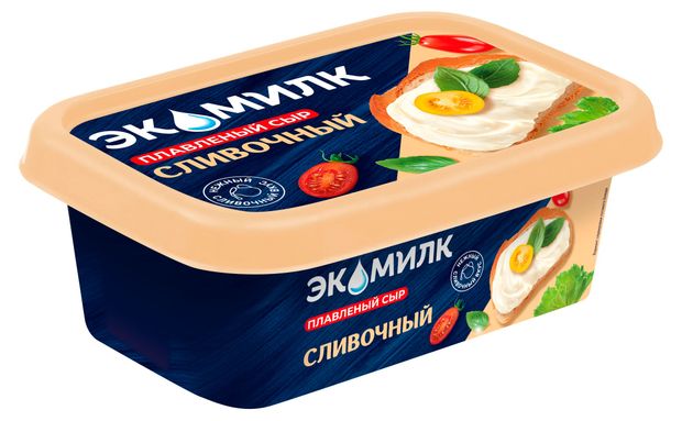 Сыр плавленый Сливочный Экомилк 55 БЗМЖ 180 г 120₽