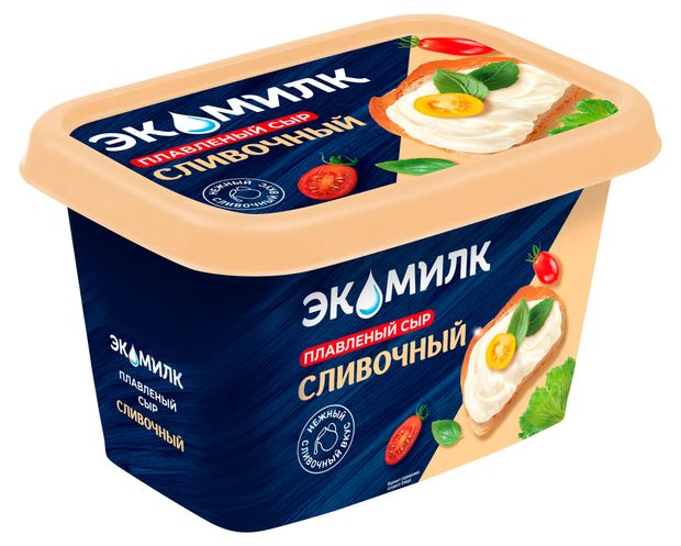 Сыр плавленый Сливочный Экомилк 55 БЗМЖ 350 г 200₽
