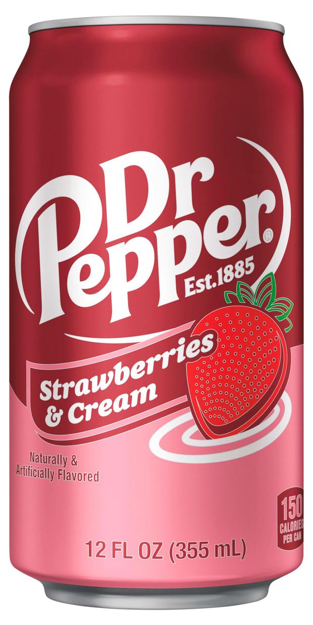 Напиток газированный Dr.Pepper Strawberries  &amp; Cream со вкусом клубничного крема, 355 мл