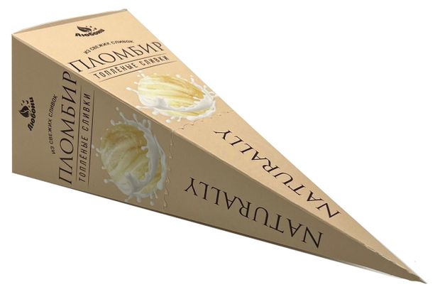 Мороженое пломбир Любони Рожок топленые сливки 15%, 100 г