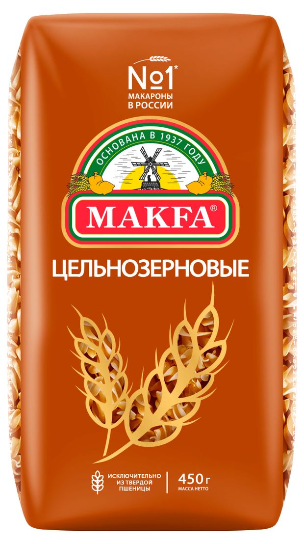 Макаронные изделия Makfa цельнозерновые спирали 450 г 66₽