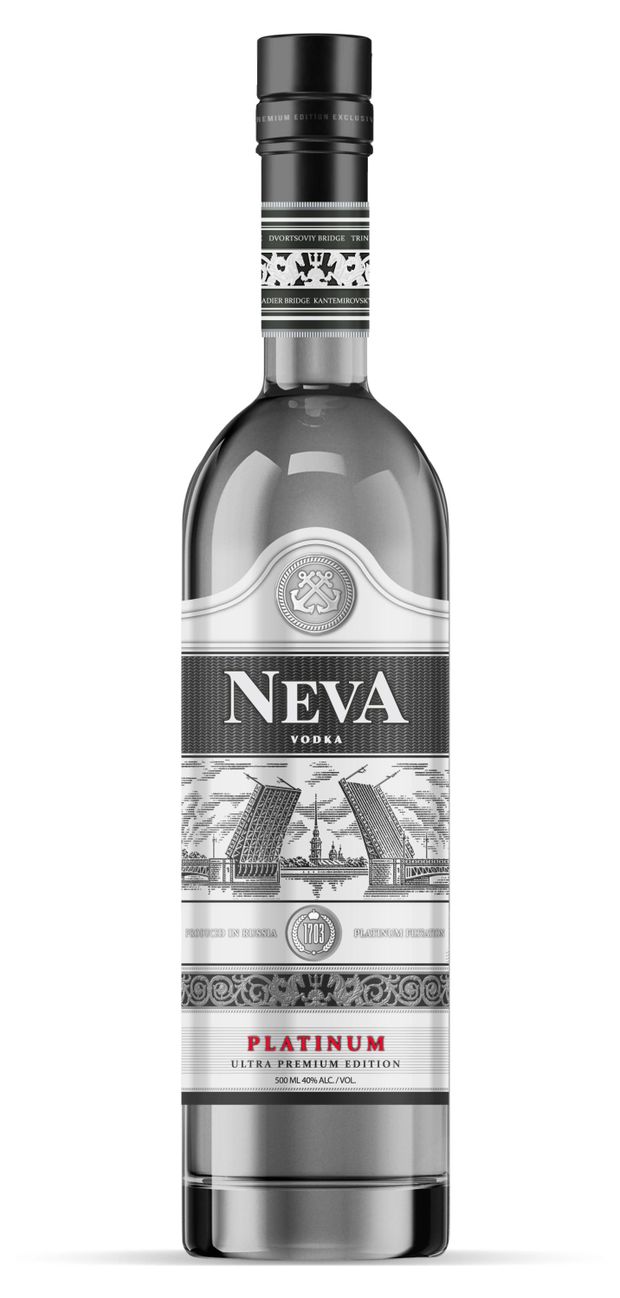 Водка Нева Платинум Россия, 0,5 л