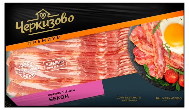 Бекон сырокопченый Черкизово премиум для жарки нарезка, 360 г