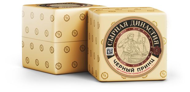 Сыр полутвердый Сырная Династия Черный принц с топленым молоком 50% БЗМЖ, вес