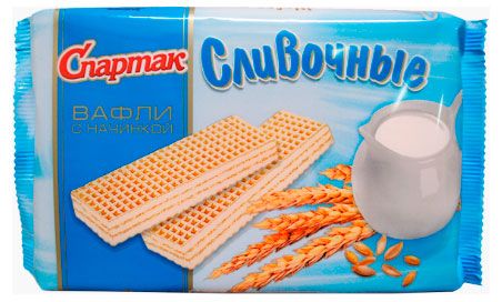 Вафли Спартак сливочные, 216 г