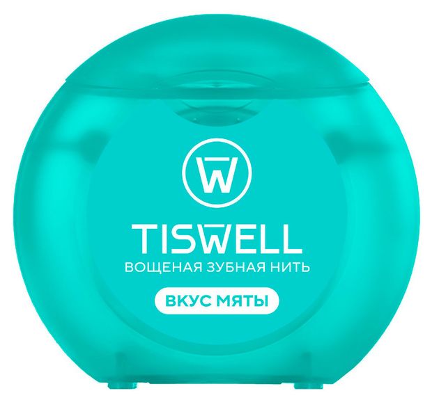 Зубная нить вощеная TISWELL с ксилитом от налета и кариеса, 50 м