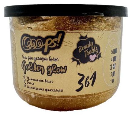 Гель для укладки волос Ooops! Золотистые блестки, 125 мл