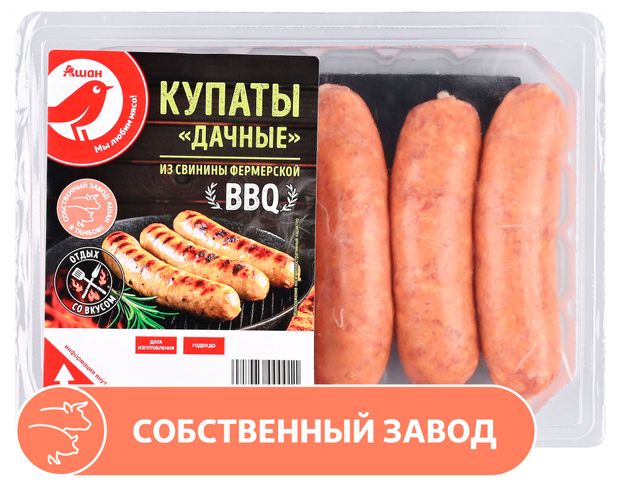 Купаты из свинины АШАН Красная птица Дачные охлажденные, 400 г