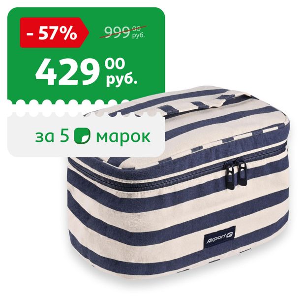 Косметичка дорожная Airport синяя, 15х15х26 см