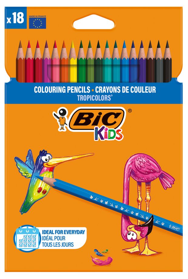 Карандаши цветные BIC Kids Tropicolors 18 цветов 380₽