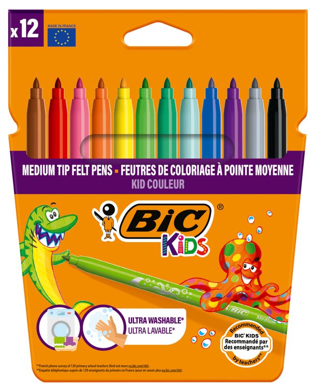 Фломастеры цветные BIC Kids Kid Couleur 12 шт 380₽