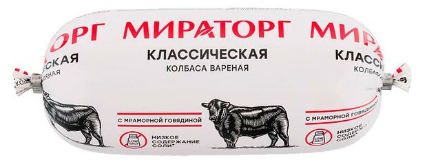 Колбаса вареная Мираторг Докторская с мраморной говядиной ГОСТ 470 г 279₽