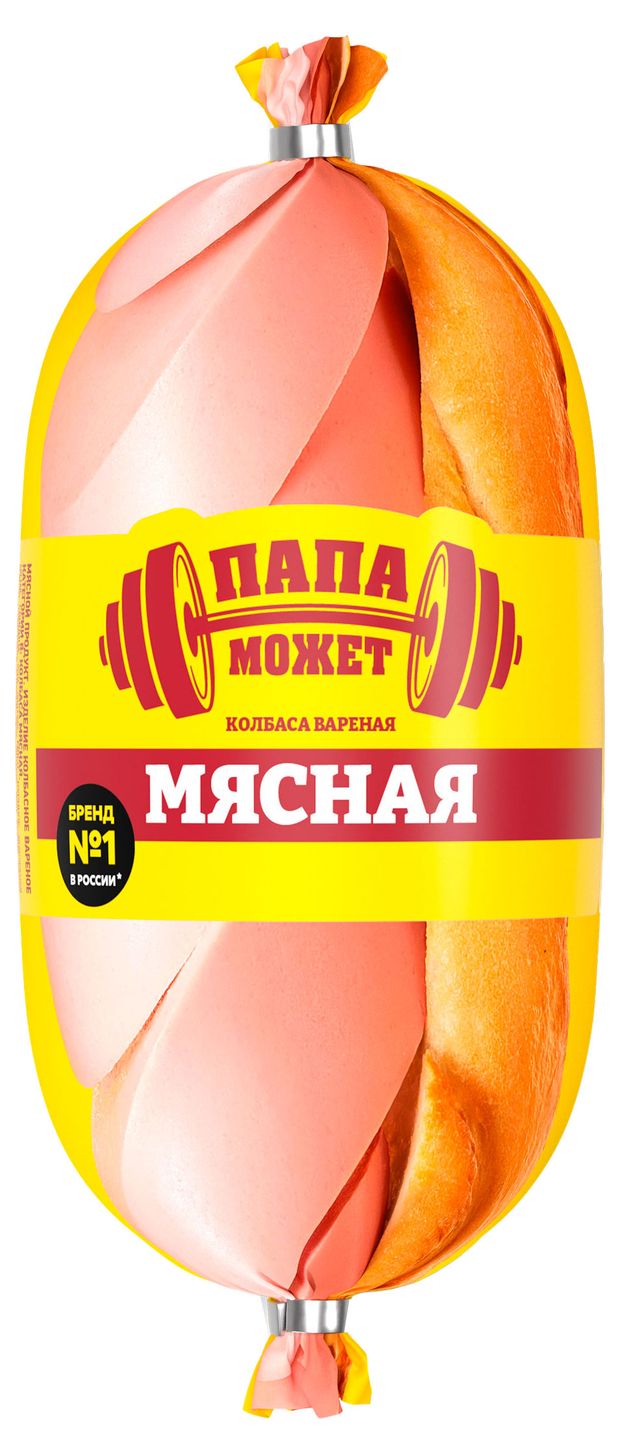 Колбасные изделия  Ашан Колбаса вареная Папа Может! Мясная, 400 г