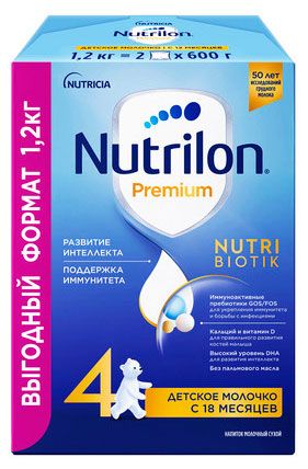 Смесь сухая молочная Nutrilon Premium Junior 4 от 18 мес. БЗМЖ, 1,2 кг