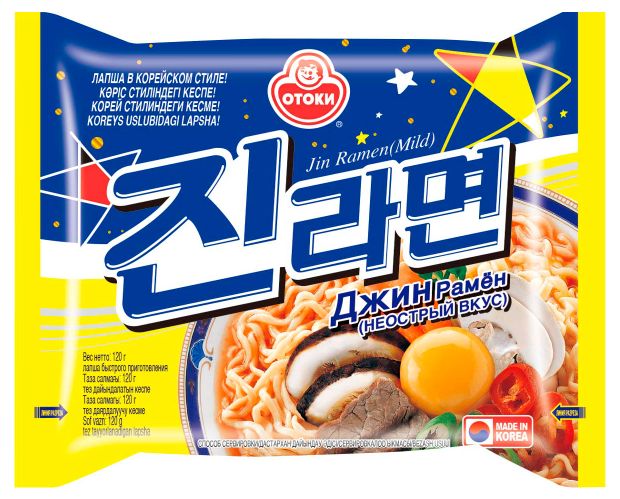 Лапша Ottogi Джин рамен не острая Корея 120 г 125₽