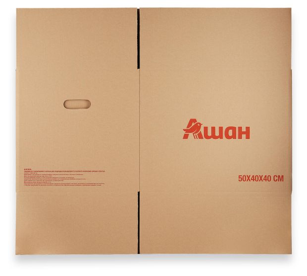 Коробка АШАН Красная птица, 50х40х40 см