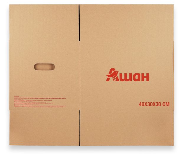Коробка АШАН Красная птица, 40х30х30 см