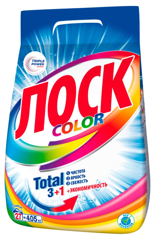 Стиральный порошок Лоск Color для цветного белья, 4,05 кг (27 стирок)