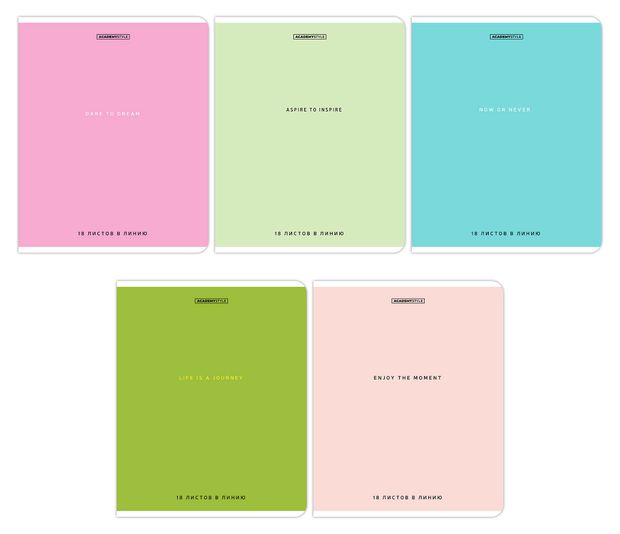 Тетрадь Academy Style в линейку А5 18 л, 1 шт в ассортименте