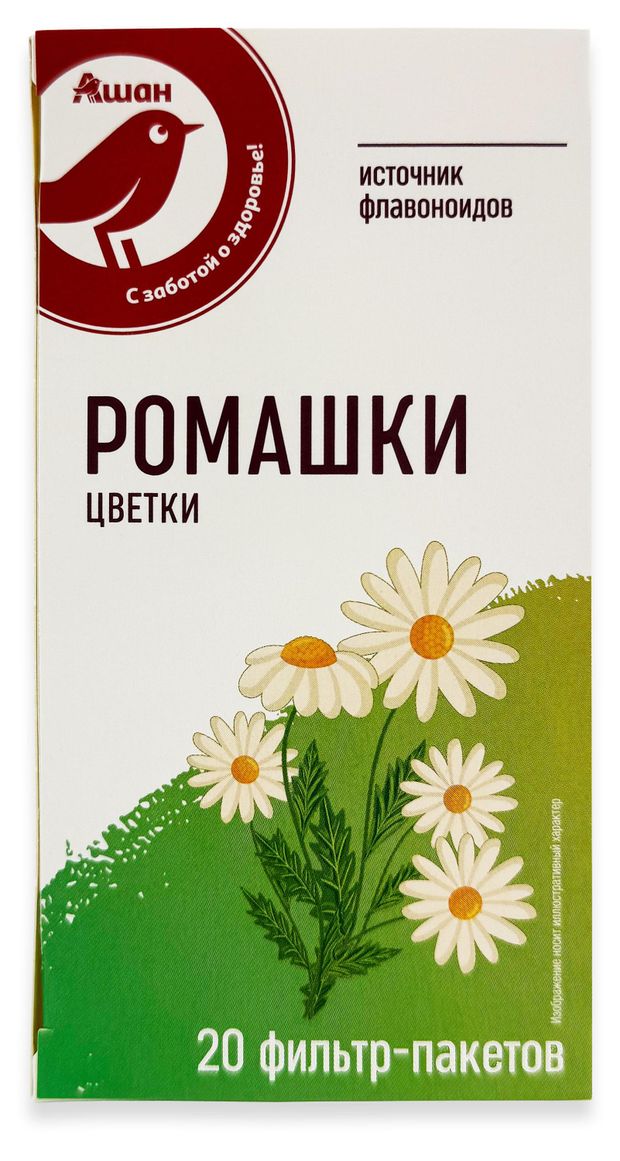 Аптека БАД АШАН Красная птица Ромашки цветки, 1,5 г х 20 шт