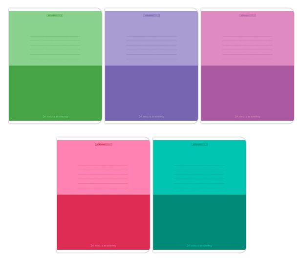 Тетрадь Academy Style в клетку А5 24 л, 1 шт в ассортименте