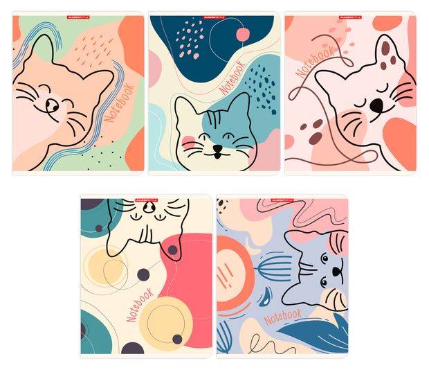 Тетрадь Academy Style Кот в линейку А5 48 л 1 шт в ассортименте 36₽