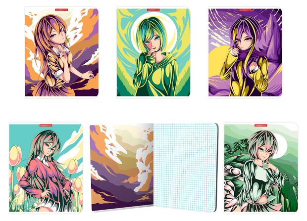 Тетрадь Academy Style в клетку А5 48 л, 1 шт в ассортименте