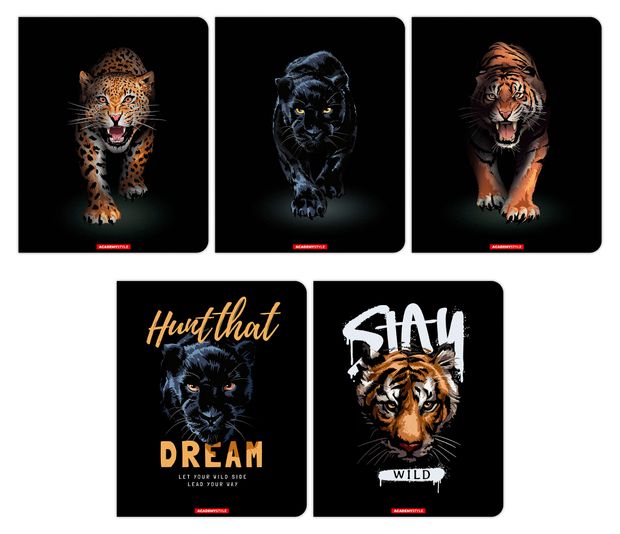 Тетрадь Academy Style Дикие кошки в клетку А5 96 л 1 шт в ассортименте 120₽