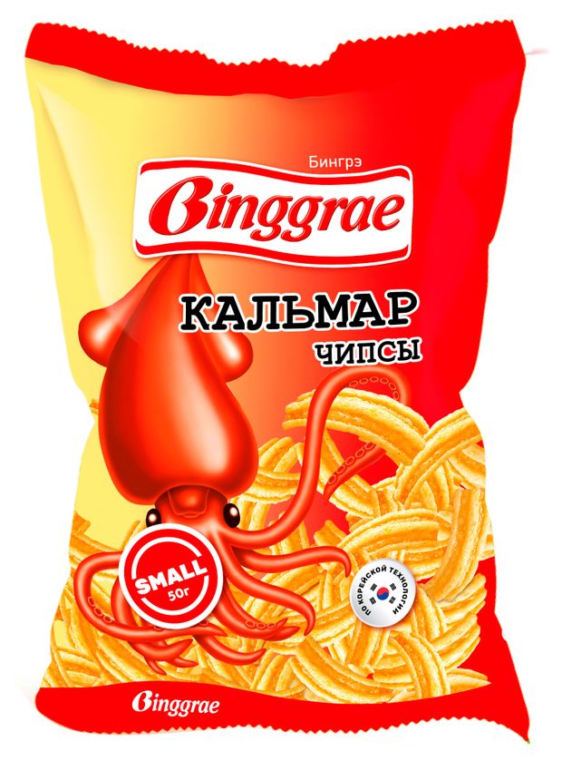 Чипсы Binggrae со вкусом кальмара, 40 г