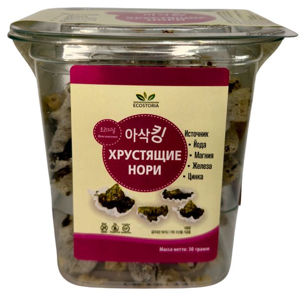 Нори Ecostoria Хрустящие оригинальные, 30 г