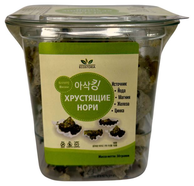 Нори Ecostoria Хрустящие с васаби, 30 г