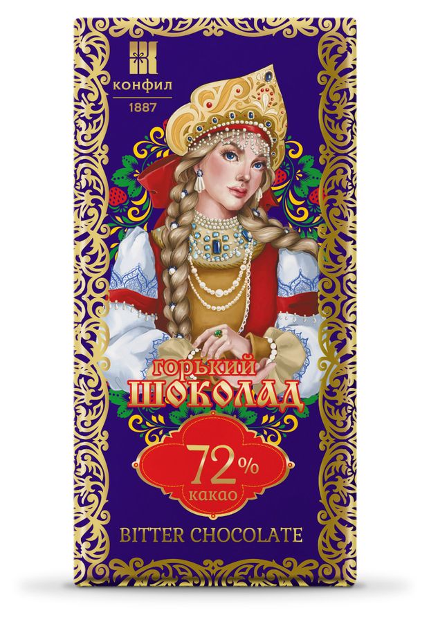 Шоколад горький Конфил 72%, 100 г